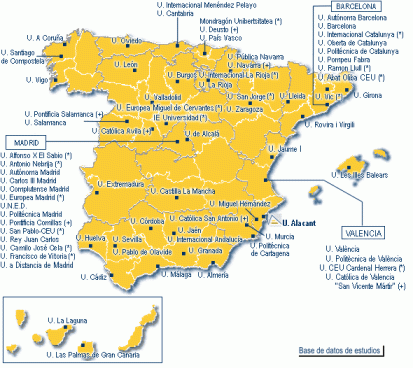 Mapa de Universidades de España